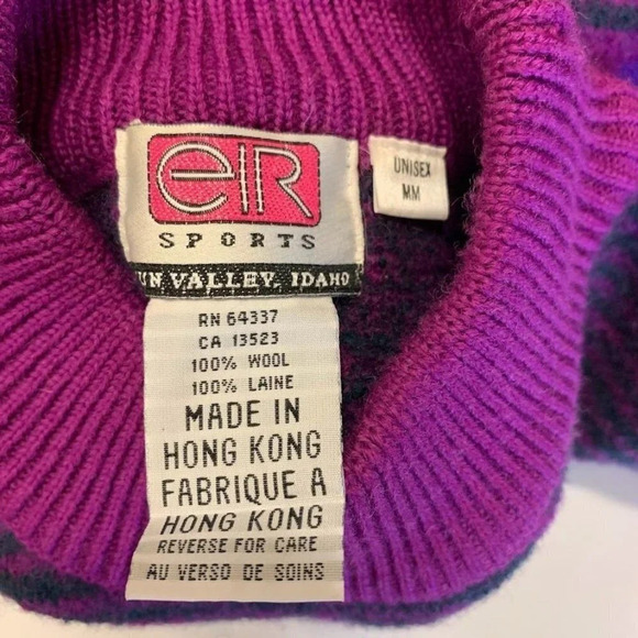 EIR‎ Vintage Vintage Boiled Wool Geometric Crew Neck Long Sleeve Sweater Size M - Picture 7 of 13